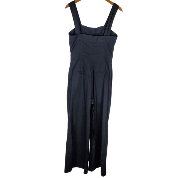 Anthropologie Maeve The Colette Portside Jumpsuit Sz 12 Black Sleeveless Pockets - Picture 7 of 16